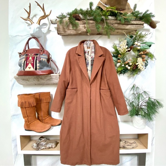 Vintage Jackets & Blazers - Cozy WOOL blend long vintage slouchy boho blazer coat w Stedman aritzia vibe